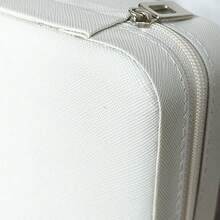 Joyero de PU minimalista blanco, portátil y adecuado para guardar anillos y collares, 1 pieza - Blanco - Ver 5