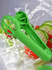 Cortador de frutas y verduras multifuncional verde, rebanador de uvas/tomates/cerezas/fresas, diseño sin cuchillas, herramienta de cocina - Multicolor - Ver 7