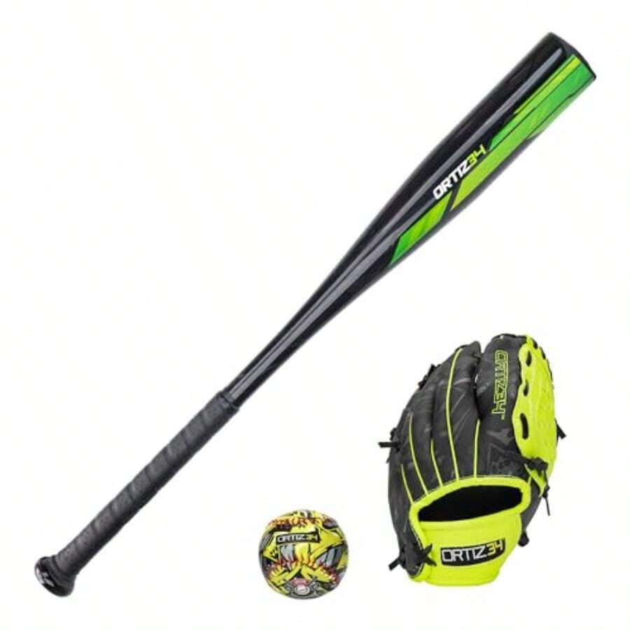 Homerun tee Ball Set- David Ortiz 3-in-1 Aluminum Baseball Bat Baseball and Youth Baseball Glove Bundle Made for Youth/ - VOLTIO - Ver 1