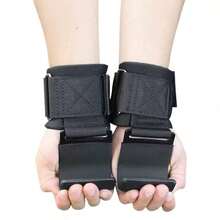 1pc Gym Fitness Weight Lifting Wrist Strap, Pull-Up Style Weightlifting Wrist Support Gloves - Black - View 2