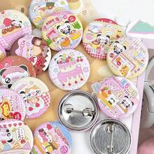 Bộ 6 huy hiệu mini hoạt hình dễ thương phong cách retro, vật trang trí đáng yêu cho sổ lưu niệm, 25mm - 6Pcs - Xem 4