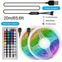 100ftLED Lights For Bedroom, With 44-Key Remote Control LED Strip Lights Cuttable & Dimmable Color Changing RGB Lights, LED Light Strip For Room, TV Backlight  Kitchen  Bar  Gaming  Christmas  Party Decor - Multi-color light - View 12