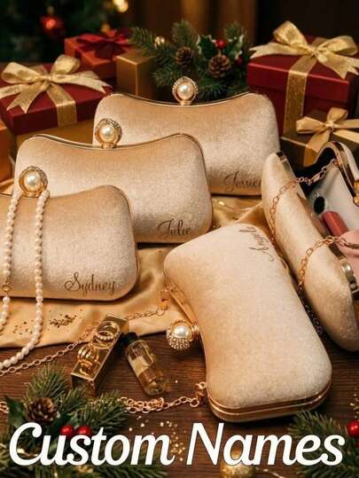 Bolso de mano de terciopelo con correa para el hombro desmontable, bolso de hombro personalizable, regalo de Navidad y vacaciones, bolso de mano de embrague con cadena chapada en oro desmontable, bolso de boda, cartera personalizable, cartera, bolso de mano personalizable, bolso de mano para dama de honor, bolso de mano para boda, bolso de mano nupcial, bolso de mano para fiesta, regalo personalizado, bolso de mano de noche, regalo de Navidad, regalo de vacaciones, regalo de graduación, Día de San Valentín
