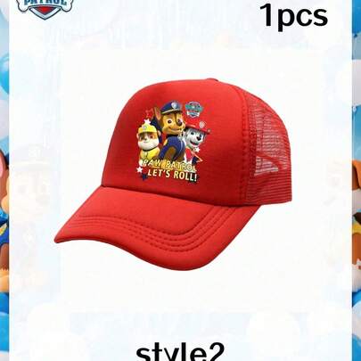 Paw Patrol 1pc Cartoon Dog Team Sun Hat, Seasonal Mesh Cap, Best Holiday Gift For Friends, Party Decoration, Perfect Room Decor, Christmas Gift, Valentine's Day, Ideal Birthday Celebration Gift For Friends, Women's Souvenir, Cute Aesthetics, Valentine's Day Gift, Decor, Home Decor, Valentine's Day Gift