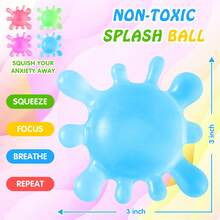 Fidget Toys Squishy Stress Cube, Stress Balls For Kids Adults Squishies Stress Relief, Ice Squishy Cube Sugar Balls, Sensory Toys For Kids With Autism, Fidgets For Classroom Prize Toys (Pink) - 紫色球 - 查看 3