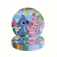 DOBBLE 51件套/缝线一次性餐具套装，包含10个餐盘、10个甜点盘、10个纸杯、20张纸巾和1张桌布，适合露营、户外烧烤、派对等场合，可供10人使用，尤其适合万圣节、圣诞节、感恩节和节日聚餐，也是万圣节、感恩节和节日派对装饰的理想之选。 - 彩色 - 查看 4