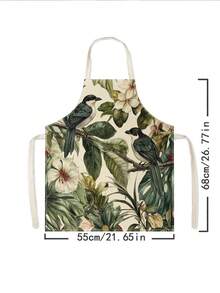 1 pieza, Delantal de poliéster con patrón de pajarito, adecuado para cocinar, hornear y jardinería - se puede usar como vestimenta para la cocina y el comedor - Multicolor - Ver 13