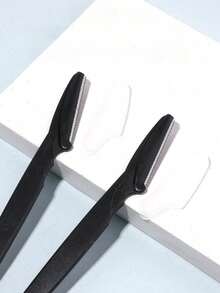 12/6/1 件套男女通用眉毛剃刀及面部脱毛器套装，眉毛修剪器及面部剃毛器，去角质及柔滑工具，身体脱毛器及眉形修整器套装，长柄安全刀片带精密刀帽，女士眉毛修整工具 - 黑色 - 查看 3