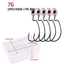 5 lưỡi câu mồi mềm, lưỡi câu kiểu Texas Rig cho cá vược đen, lưỡi câu mồi mềm dùng cho cả nước mặn và nước ngọt. - Nhiều màu - Xem 13