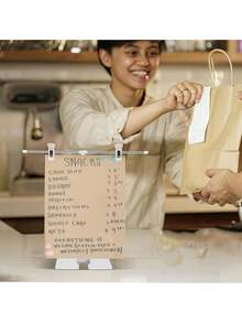1pc Stainless Steel Adjustable T-Type Poster Display Stand, Desktop Advertising Poster Holder, Suitable For Business And Store Signage - A - View 3