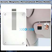 Car Picture Holder, Acrylic Magnetic Personalized Photo Holder Car Accessories Car Photo Holder Car Visor Clip, Personalized Car Picture Frame, Suitable For Adding Family Or Personal Photos - White - View 6