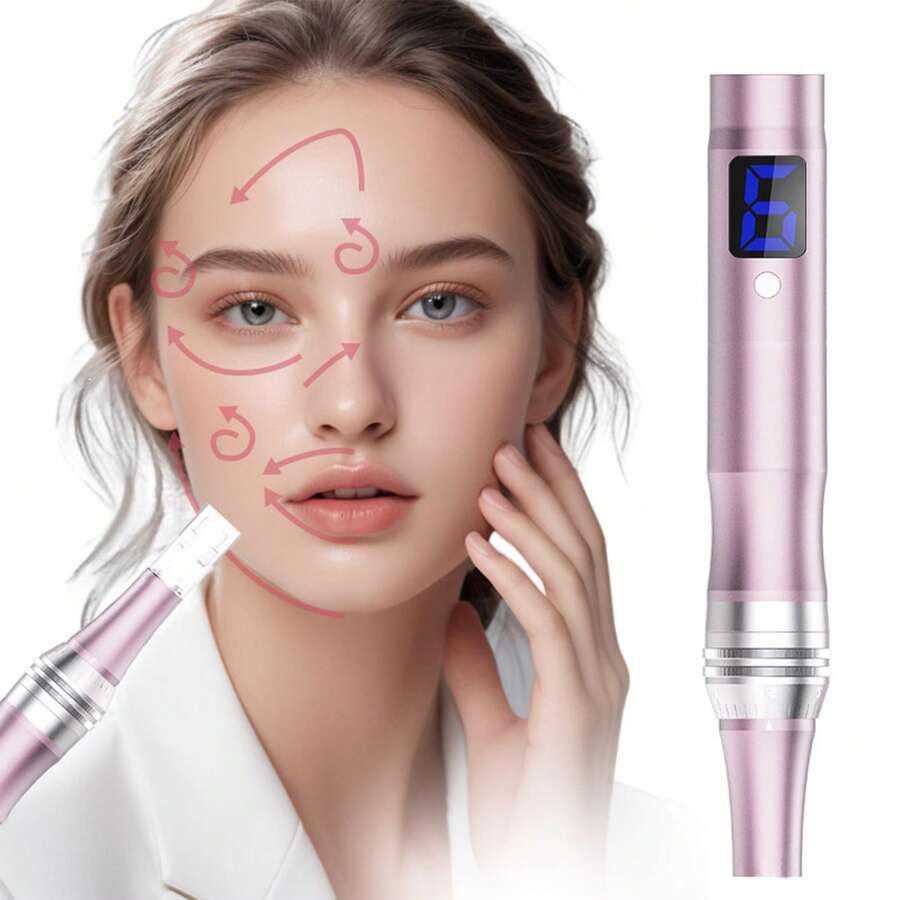 Microcystal Roller Skin Care Pen, Includes 5 Replaceable Nano Heads, Facial Skin Care Tool