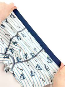 8pcs/Pack Kids Boys Underwears, Fashion Students Boxer Briefs, Cute Cartoon Print Boys Underpants - 彩色 - 查看 8