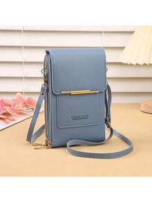 Women's Wallet Touch Screen Mobile Phone Bag,Mini Crossbody Bag Multifunctional Fashionable Wallet Lightweight For Anniversary Gift On Holiday Present - Màu xanh bụi bặm - Xem 1
