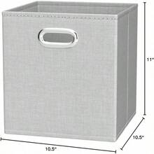 Basics Collapsible Fabric Storage Cubes With Oval Grommets - 6-Pack Light Grey - Light Grey - View 6