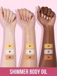 MISSLYN 身体油、闪亮身体油、亮片身体油、瓶装身体油、沙滩身体油、椰子身体油、阳光之吻身体高光、闪亮液体高光、液体闪光、持久光泽、亮泽身体高光 - #03 - 查看 6