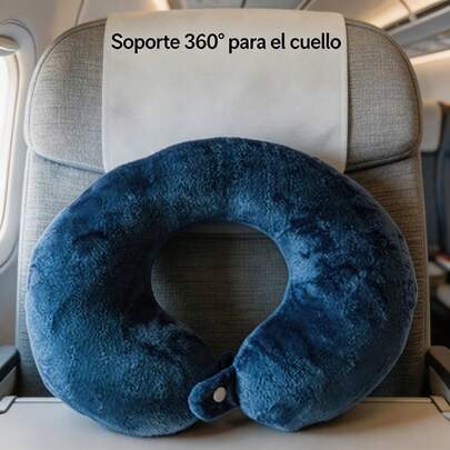 Unisex Almohada de Viaje Ergonómica Suave con Broche Ajuste 360° Portátil Avión Coche Oficina Cojín Cervical