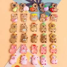 50/100pcs Mini Capybara Decorations, Suitable For Dollhouse, Handicrafts, Miniature Realistic Capybara, Applicable To Fairy Garden, Dollhouse Miniature Landscape Decor - Multicolor - View 3