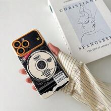 复古黑胶唱片图案奶油色手机壳 | 大摄像头窗口保护 | 柔软硅胶防摔保护套 | 兼容 16/7/8/11/12/13/14/15/X/XR/Xs/Plus/Pro/Pro Max/SE2 - 古董白 - 查看 6