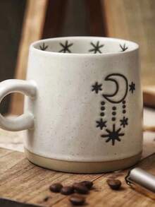 1 Set de Tazas de Café de Cerámica con Patrón Reversible para Parejas, Adecuadas para Desayuno, Avena, Agua, Leche, Jugo, Capacidad de 400ml, Esencial para la Temporada de Regreso a Clases - Copa doble - Ver 5