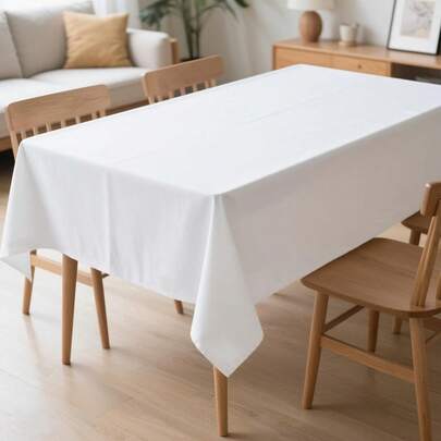 20pcs/Pack Disposable Plastic Tablecloth, 54 X 108 Inches, For Party, Picnic, Wedding, Decorative Rectangular Tablecloth, Waterproof White Plastic Cover