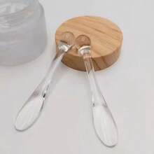 3 Stücke Augen Massage Stab, Gesichtsmaske Spatel, Augen Creme Löffel, Schönheitstools, Bernstein, transparent, Make-up Mischspatel, Gesichtscreme, Gesichtsmaske Mischspatel, DIY Schönheitstools, Absorptionsroller, Gesichts Make-up Applikator - Verschiedenfarbig - Übersicht 7