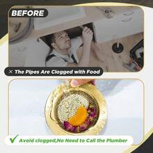 3pcs Kitchen Sink Strainer And Drain Stopper Set, Stainless Steel Garbage Disposal Stopper With Handle, Universal Anti-Clogging Kitchen Sink Strainer Filter - Multicolor - View 7