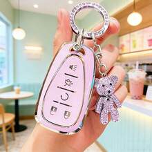 Móc khóa xe Chevrolet hình gấu bông đính đá dễ thương, vỏ chìa khóa xe bằng TPU mềm, phù hợp với các dòng xe Chevrolet MALIBU, CRUZE, CAPTIVA, SAIL, EPICA, Malibu, CAVALIER, Cruze, TRAER, Malibu Camaro Trax. - mô hình gấu - Xem 5