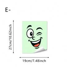 1pc Glow-In-The-Dark Trash Can Sticker, Fun Cartoon Expressions, Self-Adhesive And Removable Vinyl Sticker, Suitable For Kitchen, Bathroom, Bedroom Trash Cans, Office And Home Decoration. - Multicolor - View 13