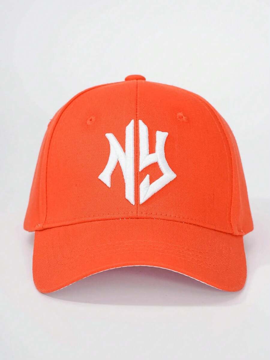 1pc Women's Adjustable Letter Embroidered Baseball Cap, Outdoor Casual Hat - 橘子 - 查看 1