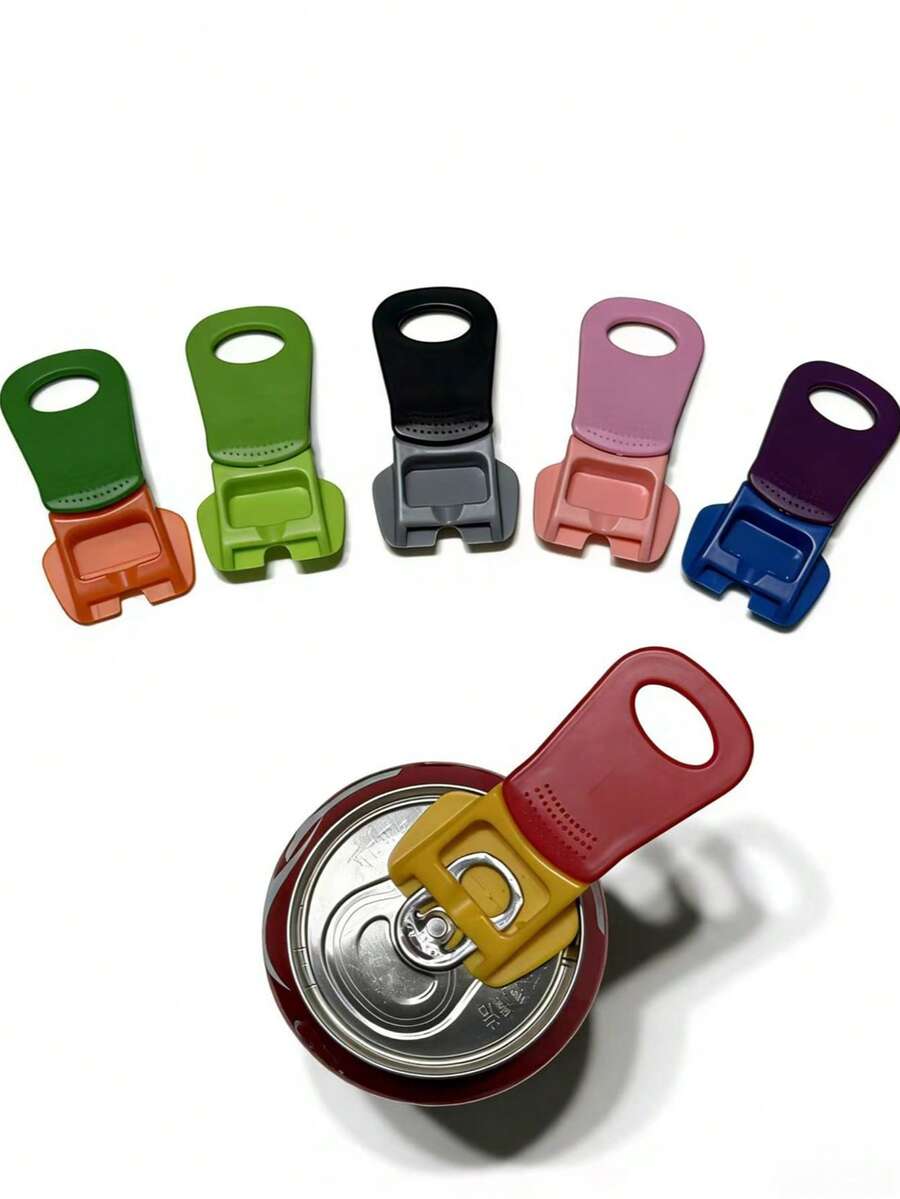 6件套亮色罐头刀、汽水罐开罐器和汽水罐盖，设计温和不伤手，使用方便，带安全盖，适合生日派对、返校季、聚会、烧烤、露营和旅行。 - 彩色 - 查看 1