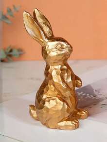 1pc Oversized Gold Rabbit Decor, Perfect Ornament For Spring & Summer, Ideal Gift For Year Of The Rabbit. Suitable For Garden, Home, Dining Table, Office, Dining Room, Fireplace Mantel And Party Supplies. A Creative Gift Idea. - A - View 11