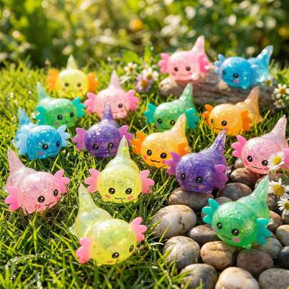 1pc Glitter Hamster Squeeze Toy: Colorful Glitter Hamster Stress Relief Toy, Made Of Soft Transparent Silicone, Used To Relieve Stress And Anxiety, Cute Aquatic Animal Stress Relief, Suitable For Adults, Perfect Gift For Wedding Season And Mother's Day