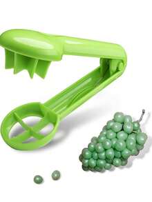 Cortador de frutas y verduras multifuncional verde, rebanador de uvas/tomates/cerezas/fresas, diseño sin cuchillas, herramienta de cocina - Multicolor - Ver 4