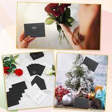 10/20pcs Mini Black Envelopes (Approx. 16*11cm) Small Paper Gift Card Sleeves Suitable For Wedding Invitations, Graduation Invitations, Acrylic Invitations, Photos - 16*11 - View 5
