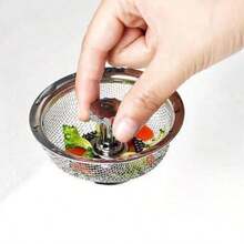 3.3 Inch Stainless Steel Sink Strainer With Handle And Stopper, Durable Mesh Filter Basket Stopper, Sink Protector, Food Waste Collector, Kitchen Essential, Home Maintenance, Silver Kitchen Accessory - Multicolor - View 8