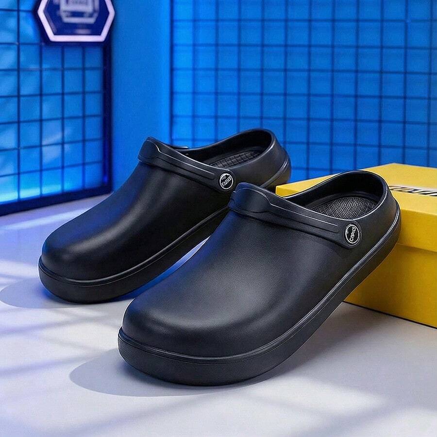 Men's Summer New Sandals, Comfortable Versatile Soft, Oil-Resistant And Waterproof Breathable Shoes - Black - View 1