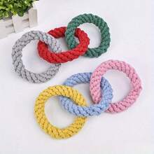 1 Set Random Color Donut Shaped Pet Toys, Cat/Dog Toothbrush Toys, Dog Interactive Rope Ring Toys, Pet Gifts - Random Color - View 5
