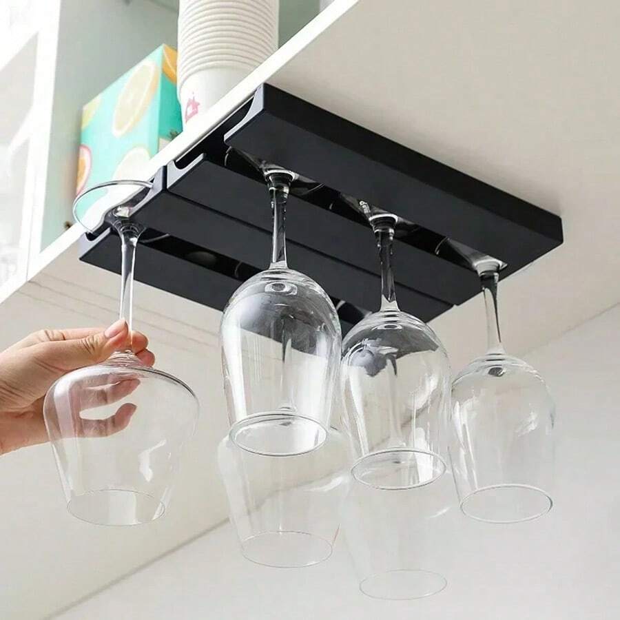 Giá đỡ ly rượu không cần khoan, lắp đặt dưới tủ - Giá đỡ ly tiết kiệm không gian, phù hợp cho nhà bếp và quầy bar. - Nhiều màu - Xem 1