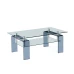 Clear Tempered Glass Coffee Table Living Room Tea Table With Glass Leg - Grey - View 3
