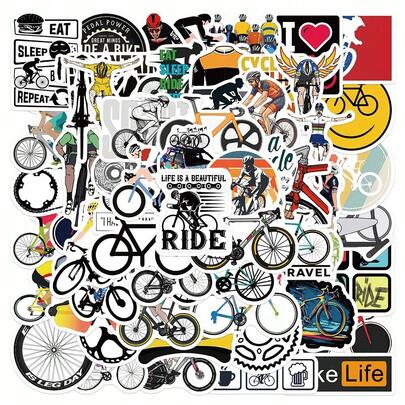 60 miếng dán trang trí hình graffiti cho vali, phụ kiện xe đạp, bình nước, ván trượt, hành lý, mũ bảo hiểm. Nhãn dán tự dính.