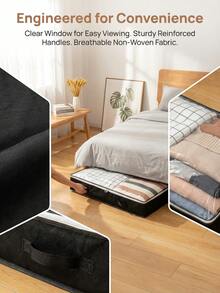 1pc Reinforced Transparent Window Handle Storage Box - Foldable Large Capacity Bedding Storage Box, Fashionable Appearance Underbed Storage Box, Space-Saving Clothing Storage Bag/Wardrobe Organizer, Multi-Color Options, Suitable For Blankets, Sweaters, Pillows, Bedsheets, Packaging Paper, Back To School Season - Multicolor-2 - View 5