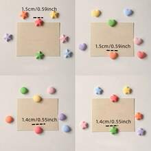 14pcs/7pcs Set Colorful Semi-Circle Fridge Magnets, Round Resin Memo Board Stickers Suitable For Refrigerator & Whiteboard, Cute Heart-Shaped Note Clips, Decoration For Kitchen & Office, Fun Photo Display Accessories - Semicircle - View 4