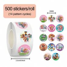 500 pezzi/rotolo Adesivi graffiti carini di Paw Patrol, adesivi decorativi fai-da-te per skateboard, telefono, laptop, frigorifero, impermeabili - Multicolore - Visualizzare 1