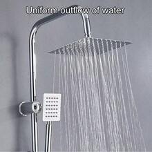 Bathroom Shower Kit Twin Head  Square Fixed Head Riser Rail Bath Mixer Tap Set - 銀色 - 查看 7