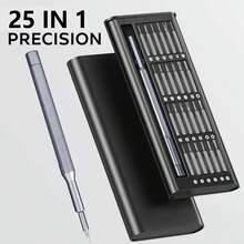 Ensemble de 25 en 1 de tournevis de précision, embouts de tournevis magnétiques, kit d'outils de réparation multifonction portable, alliage durable, pour le démontage de smartphones, tablettes, électronique, lunettes, montres, bijoux - convient à différentes têtes de vis - Multicolore - Voir 4