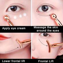 2-Piece Set Of Rose Gold Metal Eye Cream Roller & Facial Massage Stick - Dual-Head Design, Reduces Puffiness And Wrinkles, Fragrance-Free, Battery-Free, Portable Skincare Gift, Designed Specifically For Women - 玫瑰金 - 查看 9