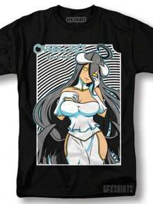 Waifu Anime Shirt Overlord Albedo Waifu Senpai Manga Graphic T-Shirt - màu đen - Xem 7