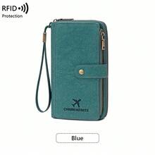 Ví đựng thẻ CHARM INFINITE thời trang tối giản có khóa kéo, ví nữ chống RFID mới, ví dài nhiều lớp dung lượng lớn có khóa kéo và dây đeo cổ tay, ví đa năng đựng hộ chiếu, vé máy bay, thẻ tín dụng, tiền mặt, tiền xu, chìa khóa, ví đựng tiền xu siêu mỏng nhẹ dùng hàng ngày. - Nhiều màu - Xem 16