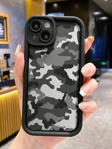 Funda minimalista a prueba de golpes con patrón de camuflaje negro, pintada con ranuras, nueva, a prueba de golpes, gruesa y elegante, compatible con iPhone 17/17 Pro/16 Pro Max/13/16/15/15 Pro Max/14/11/12/12 Pro Max/XS/XR/7/8/SE2, regalo de aniversario, teléfonos móviles, bolsos, accesorios para móviles, fundas para teléfonos, decoración de interiores, accesorios, fundas transparentes para teléfonos, verano, correas para teléfonos, fundas para teléfonos de hombre, fundas negras para teléfonos, fundas rosas para teléfonos, funda para móvil para hombre, funda para móvil para mujer, protección para teléfonos móviles, accesorios de playa, regalos de fresa, fundas protectoras para teléfonos. - Estilo (1 pieza) - Ver 7